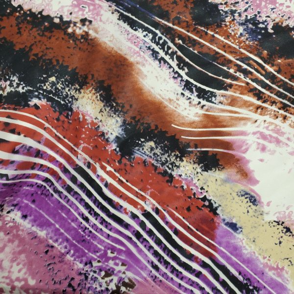 Habotai Prints: Purple/Rust Wave - Image 2