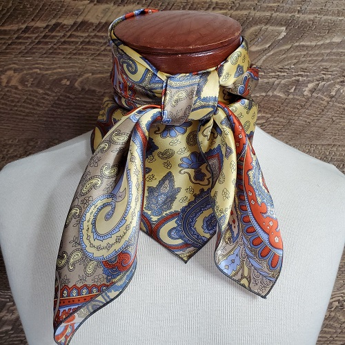 Charmeuse: Gold/Rust Paisley - Cowboy Images 