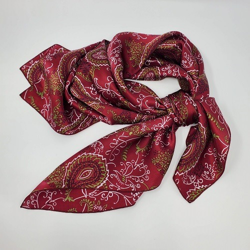 Charmeuse: Traditional Paisley Maroon - Cowboy Images 